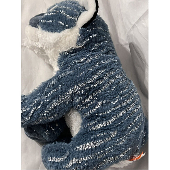 Wild Republic Blue Silver Tiger Foilkins Plush 6” Jungle Stuffed Animal Rare HTF - Picture 4 of 9